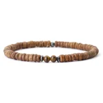 bracelet bois œil de tigre elegant