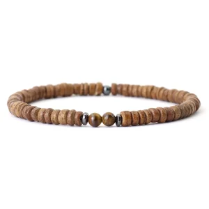 bracelet bois œil de tigre elegant