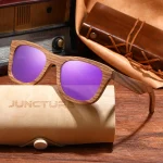 Lunette de Soleil Bambou UV400 Améthyste vue de face