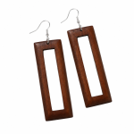 boucles d'oreilles bois rectangle