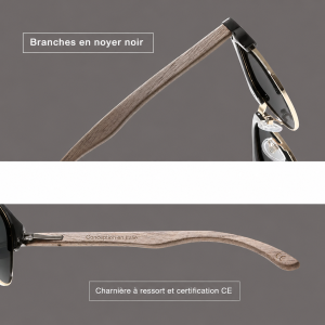 Lunettes femme style bois noyer