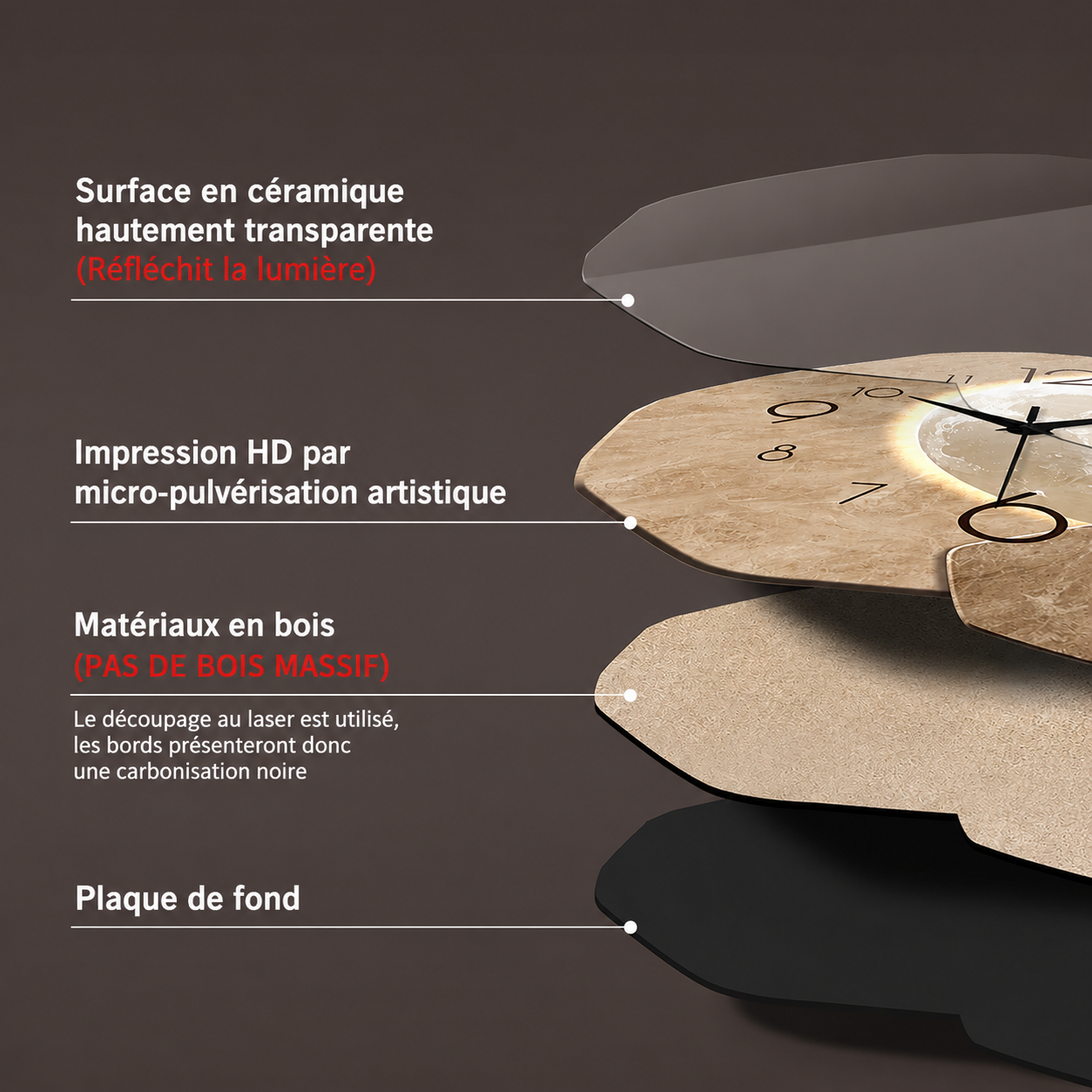 horloge murale bambou