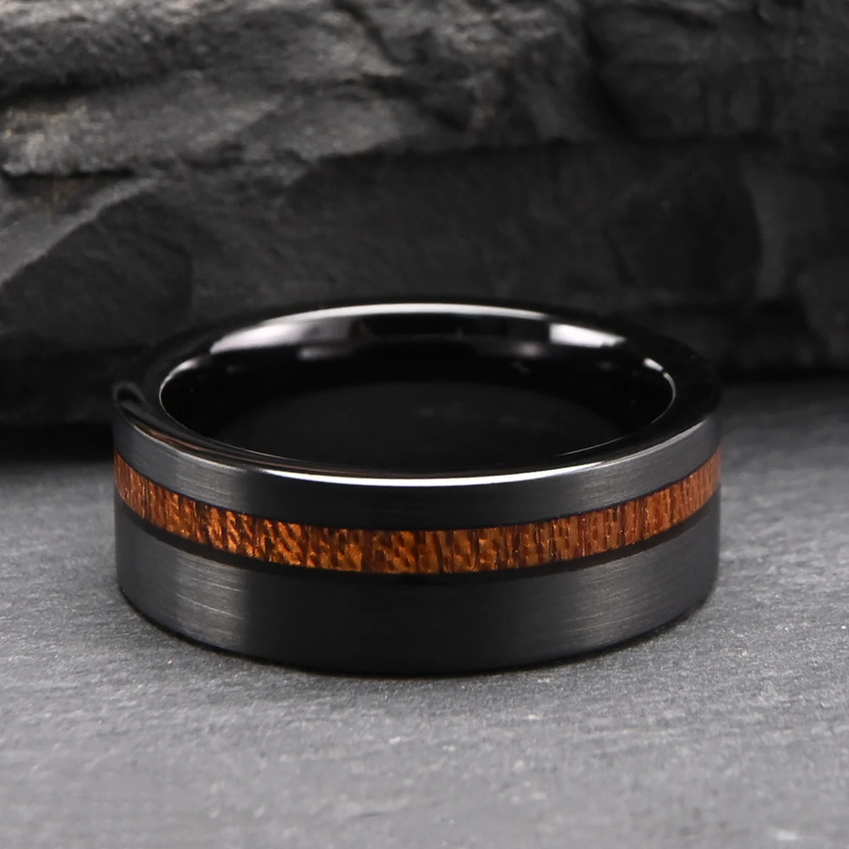 bijou homme en tungstène noir