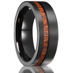 alliance homme en tungstène noir brossé