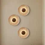 Applique murale ronde en pierre LED vue de face