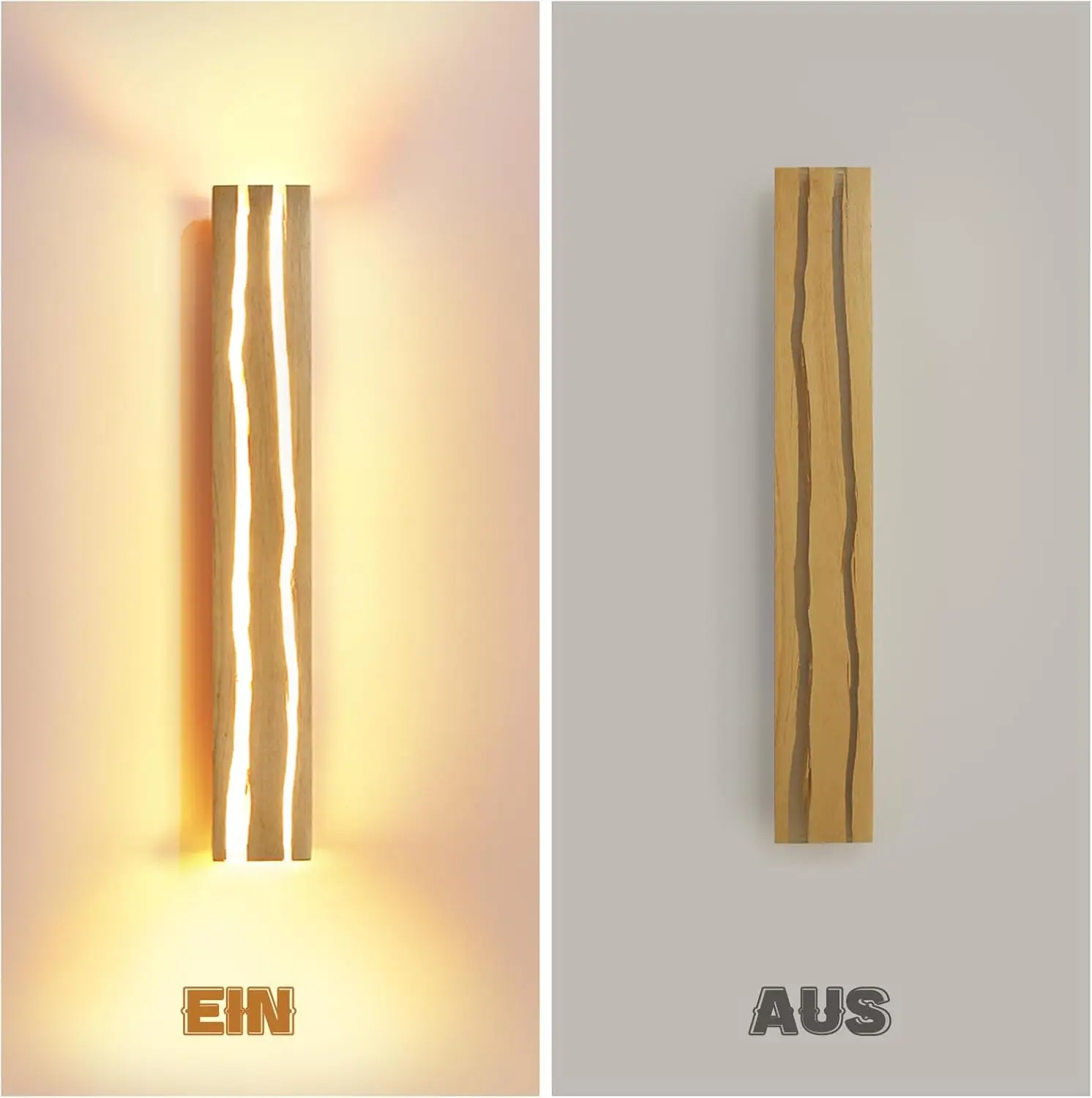 Applique murale bois au design allongé