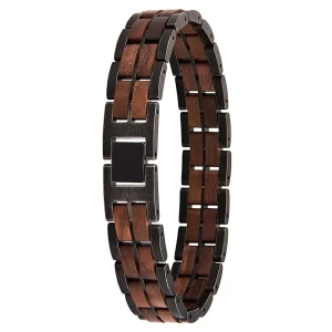 bracelet en bois de santal et acier noir