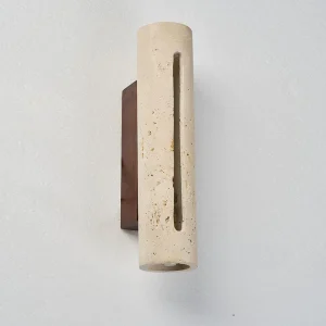 Luminaire mural en bois et pierre naturelle