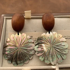 Boucles d'Oreilles en Bois - Flora