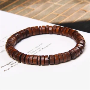 bracelet vintage en bois pour homme