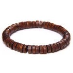 bracelet homme en bois perles rondelles