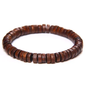 bracelet homme en bois perles rondelles