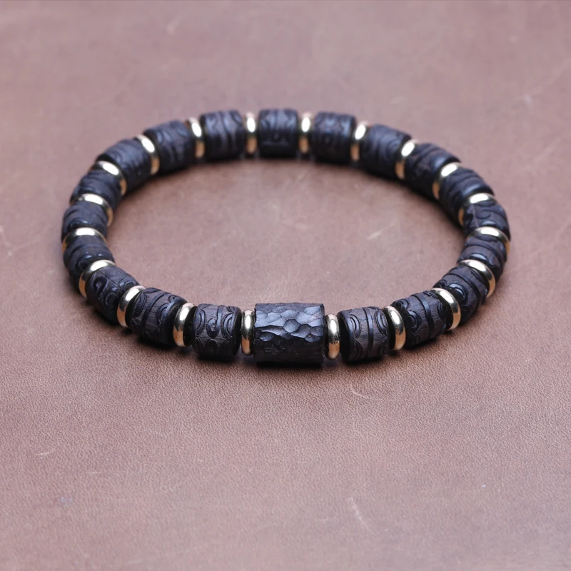 bracelet en bois noir pour homme et femme