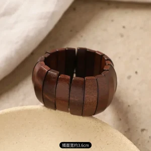 bracelet manchette en bois femme
