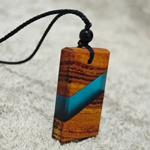 bijoux homme bois et résine design vintage