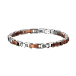 bracelet homme en bois et acier inoxydable