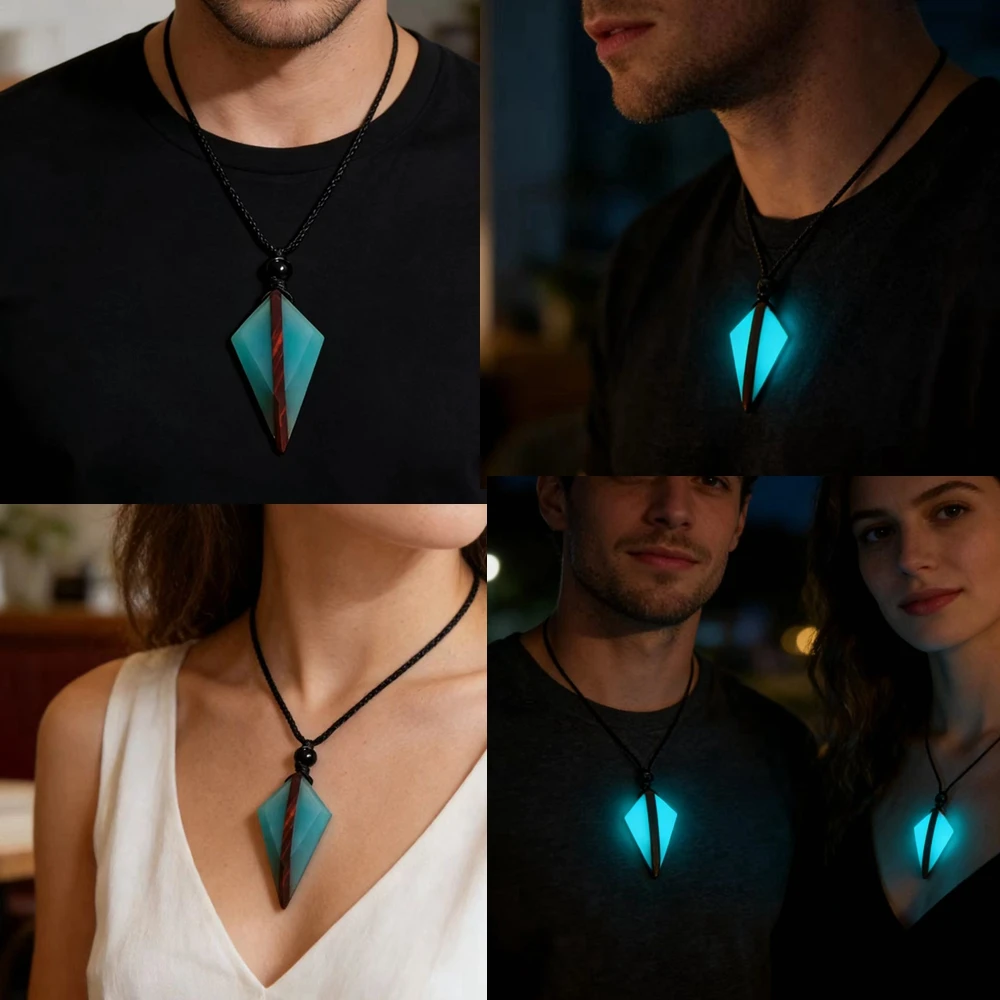 bijou unisexe en bois lumineux
