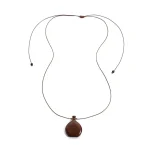 collier long en bois femme pendentif goutte minimaliste