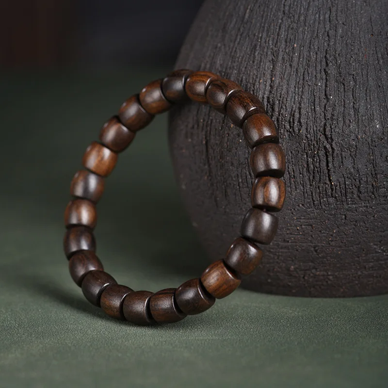 bracelet en Perles de Bois naturel unisexe
