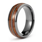 Bague Homme en Tungstène et Bois – 8 mm