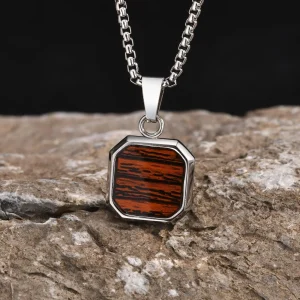 collier homme en bois