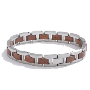 bracelet homme bois et acier inoxydable