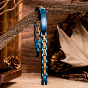 bracelet en bois et métal pour homme