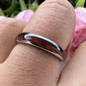 bague personnalisable en bois et tungstène