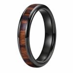 bague en Tungstène Noir et Bois Passion bijoux en bois
