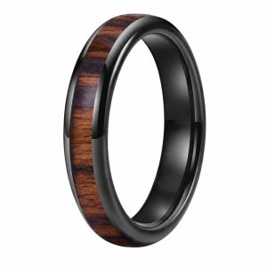 bague en Tungstène Noir et Bois Passion bijoux en bois