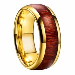 bague homme en tungstène doré et bois passion bijoux en bois
