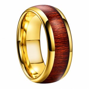 bague homme en tungstène doré et bois passion bijoux en bois