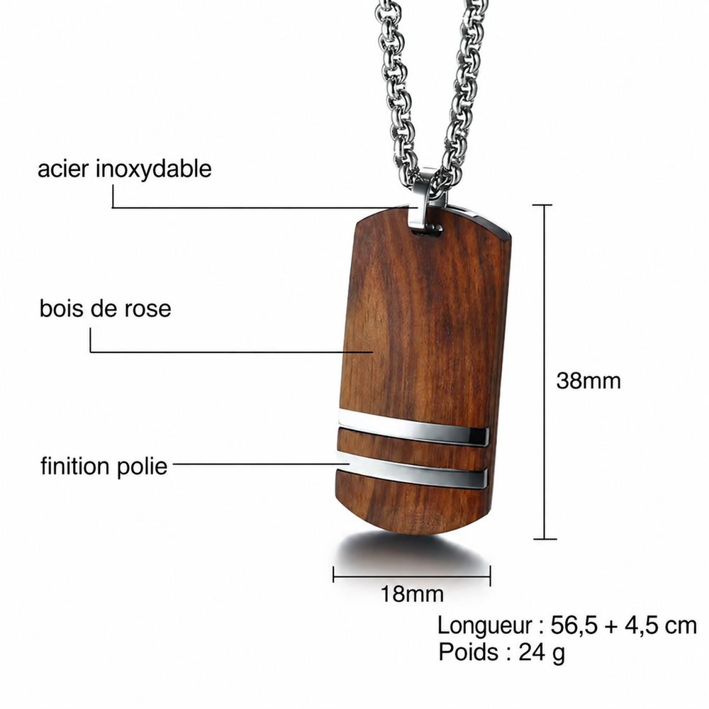 bijou homme en bois naturel