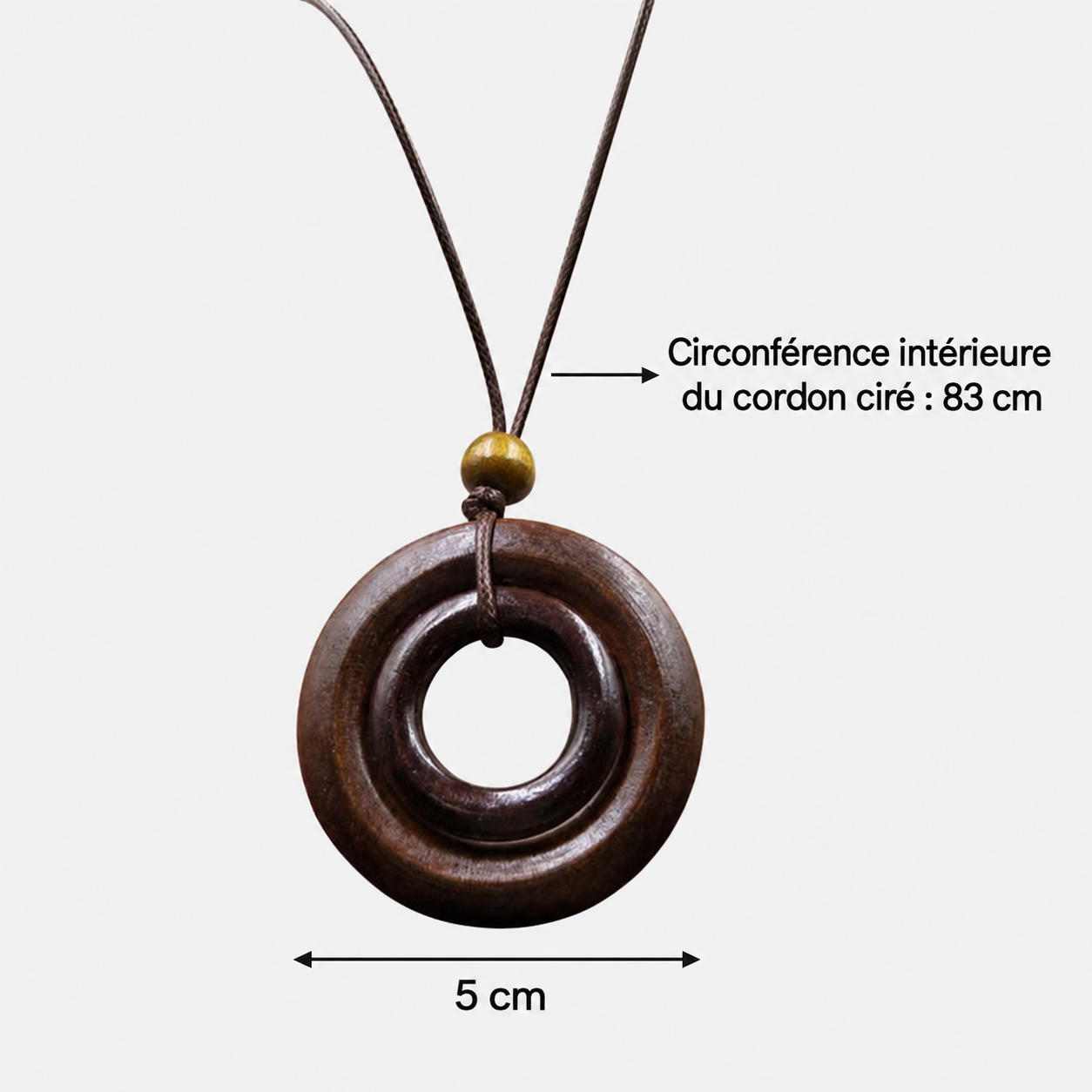 collier largo en bois femme