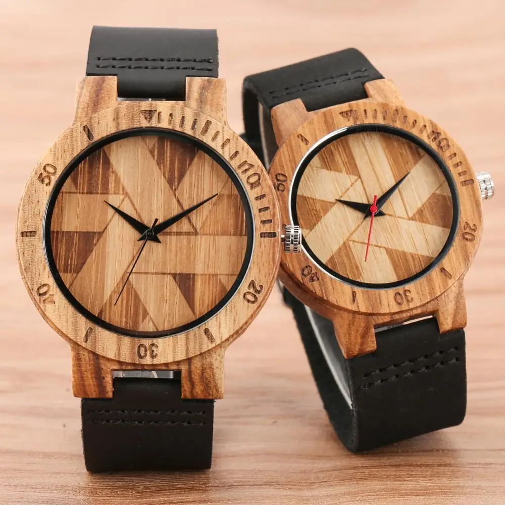 montres géométriques en bois