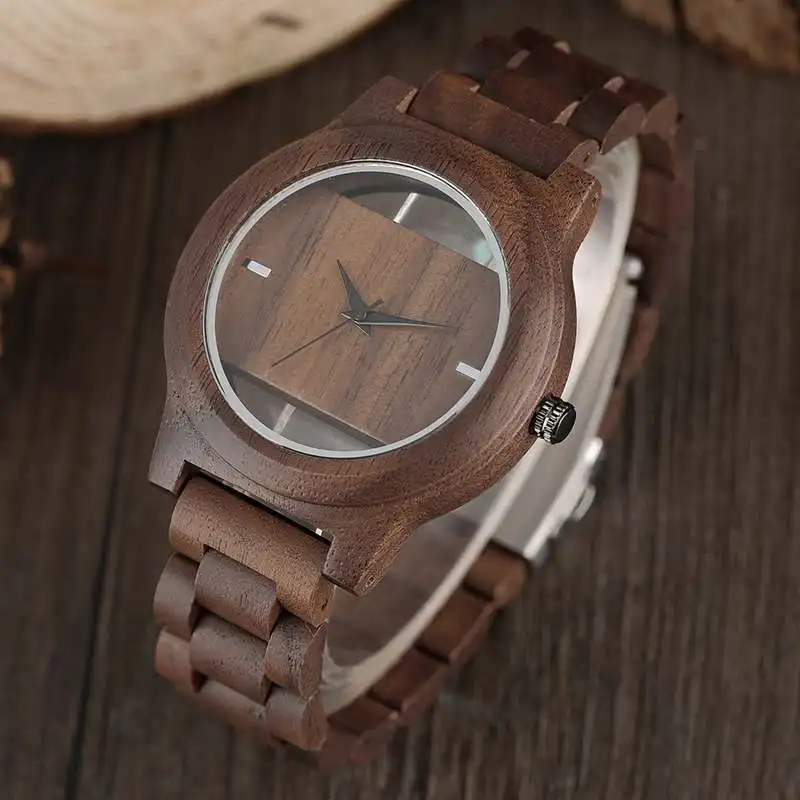 Montre en Bois pour Homme et Femme – Cadran Évidé Original – Image 3