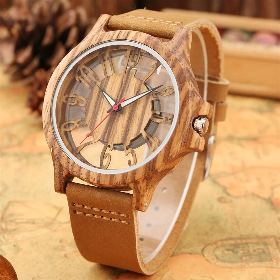 montre en bois tendance homme