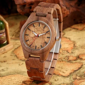 montre en bois de Noyer vintage pour femme