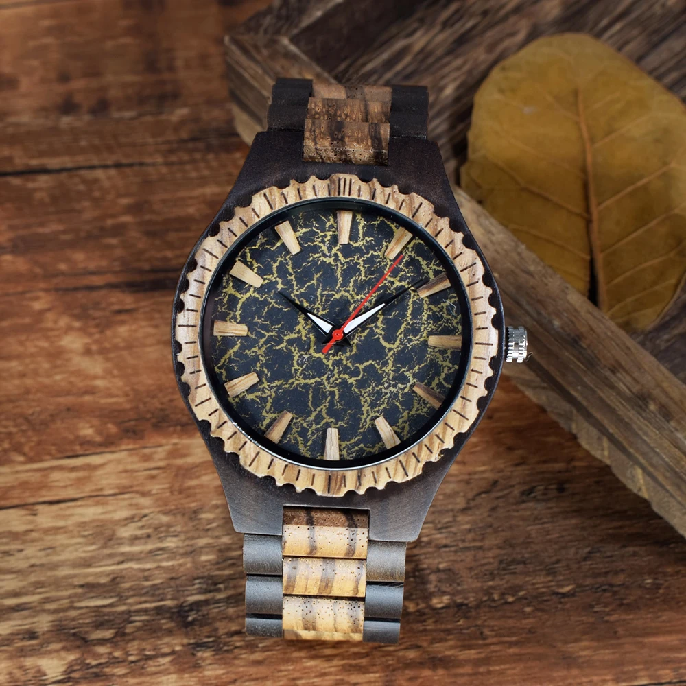 montre en bois de santal vintage pour homme