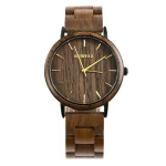montre en bois et acier homme