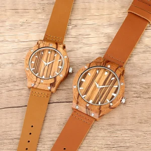 bracelet en cuir vintage pour montre en bois