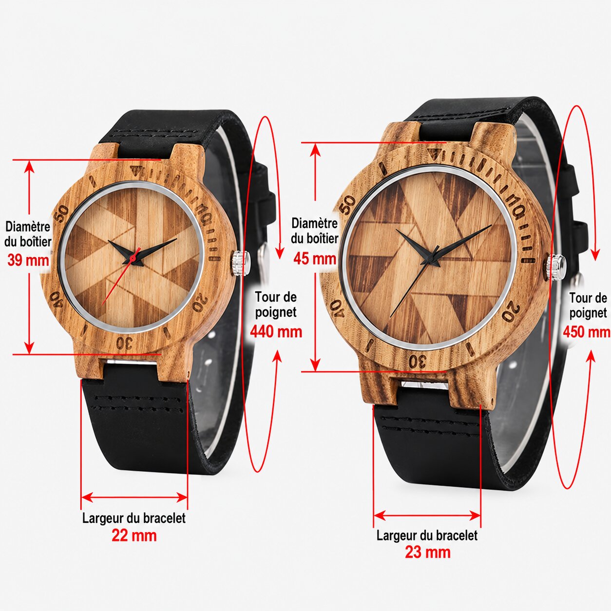 montres en bois pour homme et femme