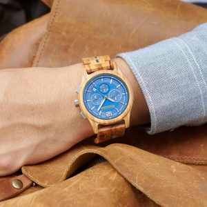 montre en bois d’olivier naturel pour homme