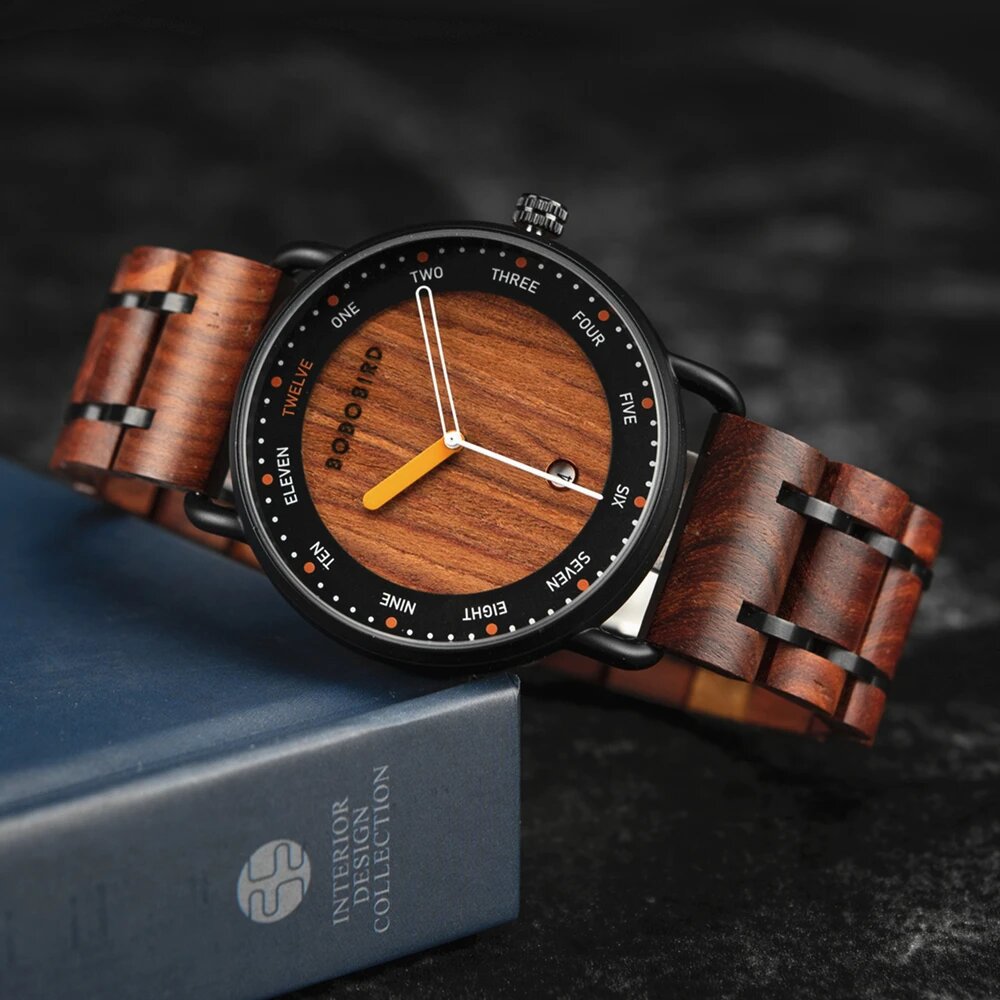 Montre en Bois Homme à Cadran Bois Naturel – Image 2