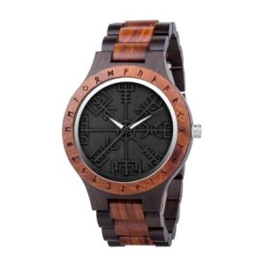 montre en bois homme viking rune d Odin